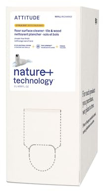 ATTITUDE Floor Cleaner Refill, EWG Verified, Streak-Free, Vegan & Plant-Based for Tile, Wood & Laminate Floors, Made in Canada, Citrus Zest Scent, 2 Liters