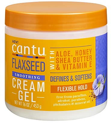 CANTU - Gel definidor Flaxseed Cream con Semilla de Lino - Fijación Fuerte - 16Oz/453G - Suaviza la Hebra Capilar y Promueve el Crecimiento del Cabello