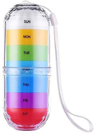 Tablettenbox Pillendose für Reisen Wasserdicht Pillenbox Tablettenbox 7 Tage Medikamentenbox für Reise Tragbar Sport Reisen und Draußen (Color : B)