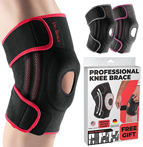 DR. BRACE Rodilleras Menisco y Ligamento - Rodillera Rotuliana Estabilizadora para Running, Correr, Gym, Hiking y Esquí (Sunrise XL)
