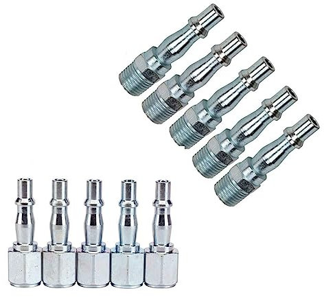 Mipcase 1/4 Bsp Pneumatischer Luftschlauchverbinder 10 Stück Schnellkupplung Steckverbinder Eisen Silber Für Kompressor Werkzeug
