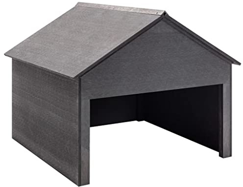 RAUGAJ Cortacésped de garaje gris 80 x 80 x 70 cm WPC, color del artículo: gris