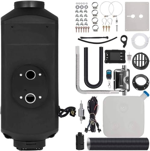 HACLEN Calentador De Aire Diesel 8kW CalefaccióN Estacionaria 24V, Calentamiento Rápido, Calentador De Estacionamiento con Interruptor LCD, Control Remoto para Coche, Camión RV, Bote -8KW-12V