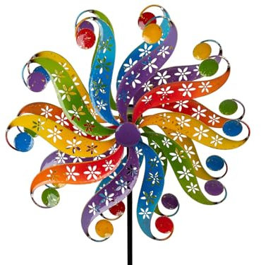 formano Buntes Windrad für den Garten aus Metall Dekoratives Windspiel Gartendeko
