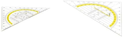 TSI Geodreieck groß (25 cm) mit festem Griff, Art.Nr. 46222 & Geodreieck mit Griff, 16 cm, transparent, Art. 46318