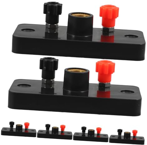 Portalámparas Pequeño para Laboratorio de Física de Plástico Negro 6 Piezas | Circuito Escolar de Enseñanza Eléctrica, Cobre Interior, para Clase y Modelos de Experimento