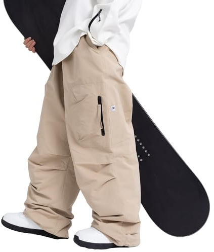 SNOWVERB Damen Herren Baggy Ski Isolierte Hose Wasserdicht Cargo Schneehose Snowboard Outdoor Wanderhose für Wintersport
