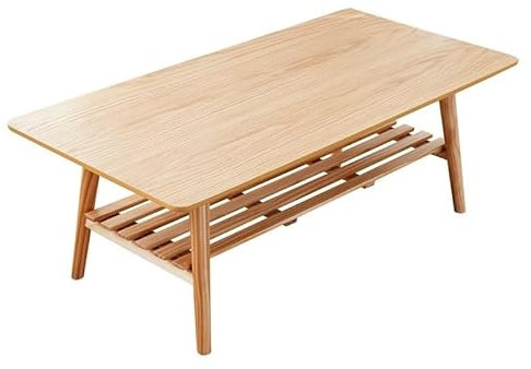 SOBOLON Table d'appoint de canapé Pieds de Table Centrale Modernes, Meubles de Salle familiale de Forme Ovale en Noyer, Table Basse en Bois avec Salle de Rangement Table Basse(D)