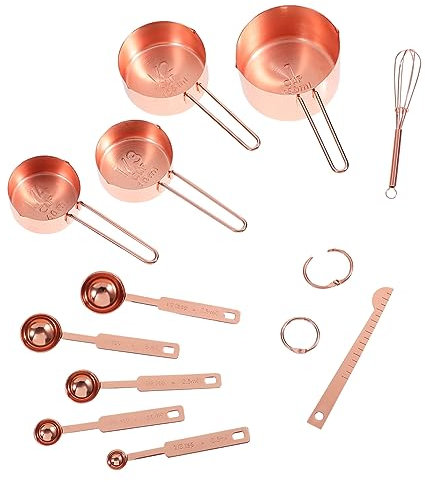 Cabilock Tazas y Cucharas Medidoras Con Varilla Para Acero Inoxidable Hornear De Herramientas De Cocina