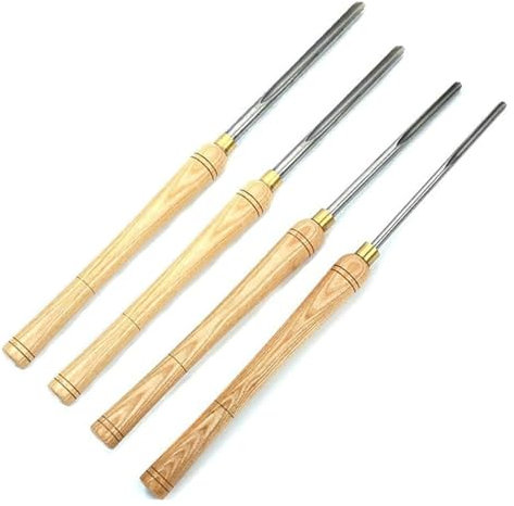 Juego de gubias for torno de madera: 1/4, 3/8, 5/8, 1/2 flauta, cuchillas de acero de alta velocidad de 22,5