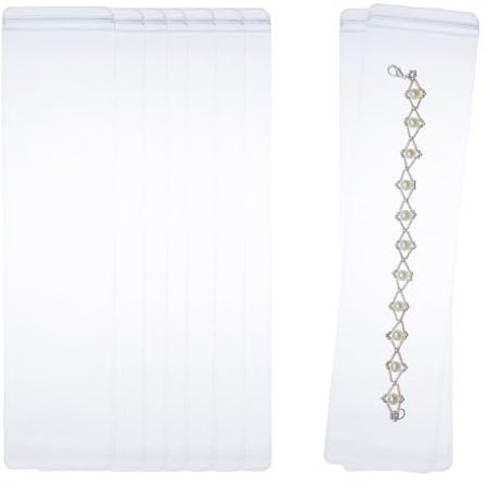 SOFPLATE 30 Sachet à Bijoux Transparent Refermable de 2.8x10.24 Pouces Sachet à Bijoux en Plastique Transparent Pochette en PVC Ternissement Refermable à Fermeture Éclair pour L'Emballage de Bijoux