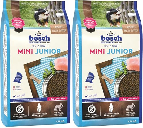 Bosch HPC Mini Junior | Hundetrockenfutter zur Aufzucht Kleiner Rassen (bis 15 kg) | 1 x 3 kg (Packung mit 2)