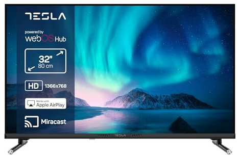 TESLA TV Smart TV 32 Pulgadas Series 6 - webOS, HDR10, Dolby Audio, ThinQ AI, AirPlay, Miracast, Game Mode, Grabación USB, 3 HDMI + 2 USB, Negro (32)