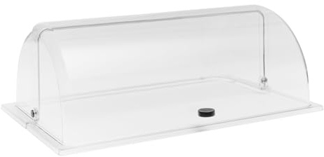 APS 11060 GN Couvercle roulant compatible avec récipient GN 1/1, facile à ouvrir et à fermer, poignée noire en zinc moulé sous pression, fabriqué en Allemagne