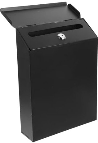 Boîte aux Lettres Murale Noire en Fer Serrure, 1 PC