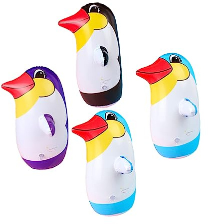 BESTonZON Penguin Tumbler Toy PVC Animal Toy for Home Balcony Office Decoration 35Cm Inflatable Standing Ornament with Smooth Surface