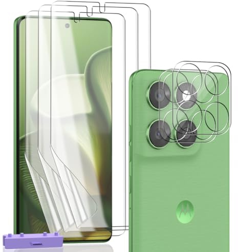 Zerrshoo Pellicola Protettiva per Motorola Moto Edge 60 TPU Hydrogel Morbido 3 pezzi e Pellicola Fotocamera Obiettivo Vetro Temperato 2 pezzi. Anti-Graffio, HD Trasparente protezione Film