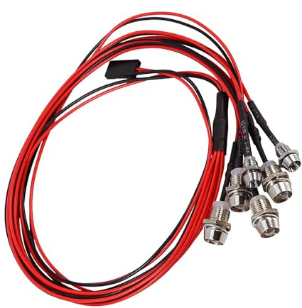 Kit de Luz de 6 LED de Metal Duradero para un Camión de Automóvil Modelo 1/10 RC, Luz Trasera de Faro de 3-7V para Aficionados de Automóviles RC