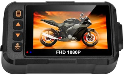 Fotocamera per auto e moto – Dispositivo di registrazione compatto da 3 pollici, Full HD 1080P, impermeabile, grandangolare, vista frontale/posteriore, ideale per il monitoraggio del veicolo, guida