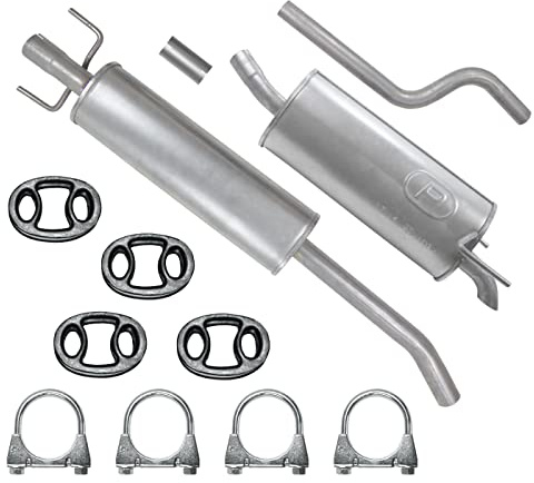 POLMOstrow Auspuff für Opel Astra 3 III H 2004-2010 | Mitteltopf und Endtopf, Motoren: 1.6, -