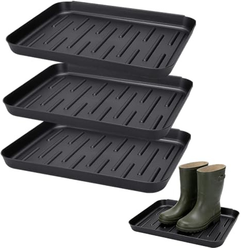 YNNHUDEEP 3 Stück Schuhabtropfschale Klein 35x27x2,5 cm Schuhwanne Abtropfschale,Schuhablage Flur Multifunktional Abtropfmatte Schuhe für Stiefelablage,Hundenapf,Pflanzenschale,Farbwanne