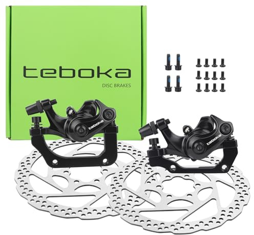 Scheibenbremsen Satz vorne und hinten | Aluminium Druckguss | CNC-Präzision | Starke Bremskraft | mit 160/180mm Keramik Bremsbelägen | Für Mountainbike/Rennrad/Citybike (180mm)