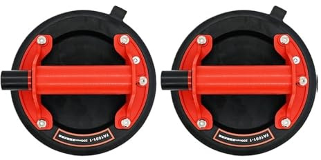 Vakuum Saugheber, 2 PCS 21CM Durchmesser Vakuum Saugnapf Granit Fliesen Saugnäpfe Manuelles Heben 8 Zoll 220kg Lar Kapazität Schwere saugnapf(Type 1 Red 2PCS)