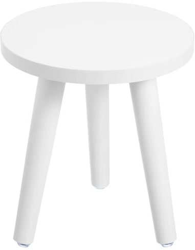 Sewroro Supporto per Vaso di Fiori in Legno Massello Bianco Portavasi da Interno e Giardino Base Rotonda Smontabile Diametro 20 CM Altezza 22 CM Espositore per Piante e Decorazione