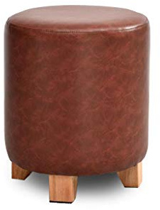 Holzstuhl, rutschfest, kreisförmig, mit gepolsterter Fußstütze, Lederoptik, braun, Stuhlbezug für 4 Beine, bequemes und stilvolles Möbelzubehör