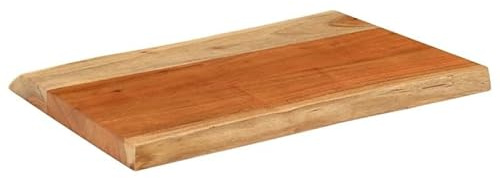 Eleganz Tablero de mesa de madera maciza de acacia con superficie natural, 60 x 40 x 3,8 cm, borde rectangular para árbol, resistente y duradero para cocina, salón u oficina