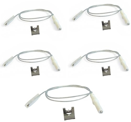 Bujías de encendido de gas universales 5 piezas – Electrodos de encendido de cocina – Repuesto quemadores – 4 estándar + 1 triple corona – Compatible con Ariston, Indesit, Whirlpool