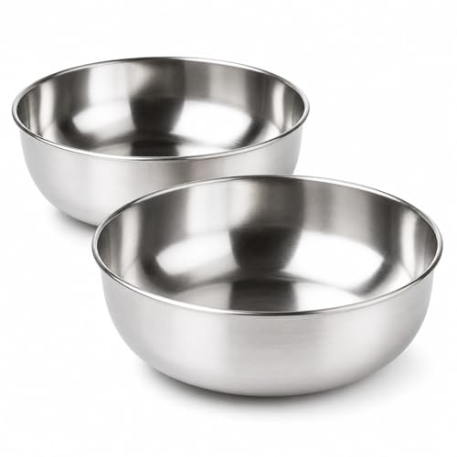 Quickdraw Stainless Steel Camping Bowls 15cm Set of 2 – Lightweight Durable Metal Food Bowls for Camping Hiking Picnic Outdoor Kitchen Reusable Easy Clean Rust Resistant Travel Bowls