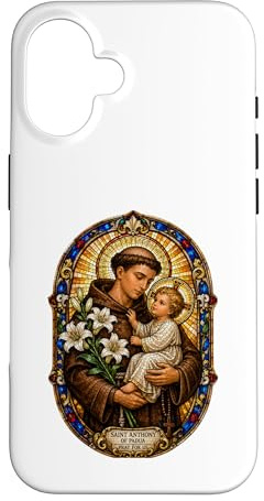 Custodia per iPhone 16 Sant'Antonio Di Padova Prega Per Noi Sacro Mosaico Arte Fede