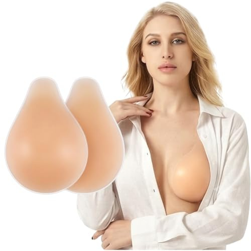 JClorix Reggiseno Adesivo in Silicone, Coppe Adesive Seno Push Up Invisibile Senza Spalline per Schiena Nuda, Reggiseno Invisibile Riutilizzabile e Traspirante per Abiti da Sposa,Scollati e Festa