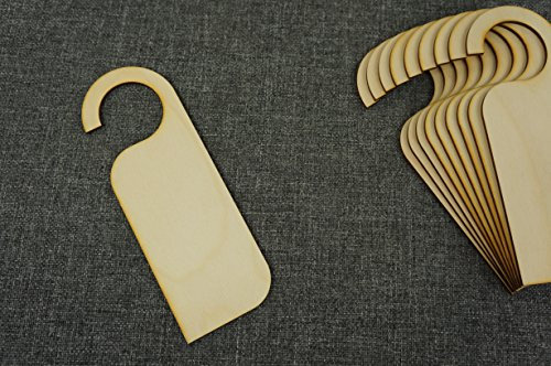 Zaw-C - 5 carteles de madera para pomo de puerta, sin pintar, estilo decoupage