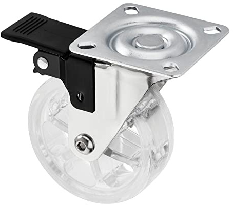 SOTECH Design Möbelrolle SHIFT Rollen-Ø 75 mm transparent mit Bremse | Tragkraft 35 Kg, Höhe 97 mm Lenkrolle
