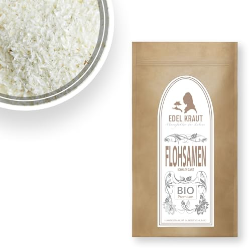 Flohsamenschalen 1kg BIO | EDEL KRAUT - 1000g indische Flohsamenschalen frei von jeglichen Zusätzen - PREMIUM Bio Flohsamenschalen von 100% naturreinen BIO Flohsamen - psyllium husk - kbA