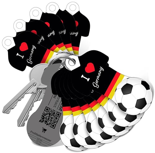 Einkaufswagenlöser „Trikot“ – funktionaler Schlüsselanhänger mit Einkaufswagenchip in Fußball-Optik – hochwertiger Schlüsselanhänger Einkaufschip mit Fundservice – 100% sicher