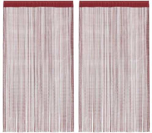 vidaXL Fadenvorhänge 2 STK. 140 x 250 cm Burgunderrot