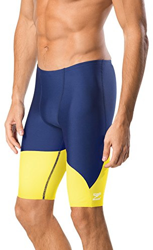 Speedo Spark Splice - Costume a Pantaloncino, da Uomo, Uomo, Costume da Bagno, Spark Splice Jammer, Navy/Gold, 34