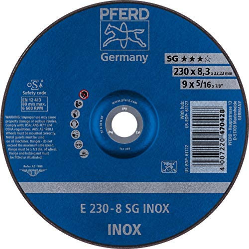 10 x PFERD Schruppscheibe E 230-8 SG INOX| Art.: 62223832
