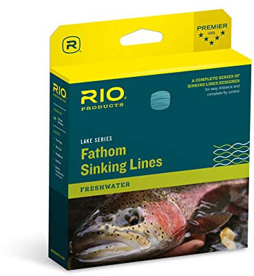 RIO Products Fathom CleanSweep schnell sinkende Fliegenschnur (WF6S4/S6/I) – 6 Gewicht, Gewicht vorwärts, Typ 4 Spüle/Typ 6 Spüle/Mittelspüle, transparent/schwarz/helles Aqua