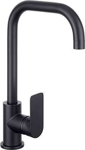 Cornat Spültisch-Einhebelarmatur Noir - Black Edition - Robuster Druckgusskörper - matt schwarz - Hoher & schwenkbarer Auslauf / Hochdruck-Armatur / Küchenarmatur / Wasserhahn / NERS5