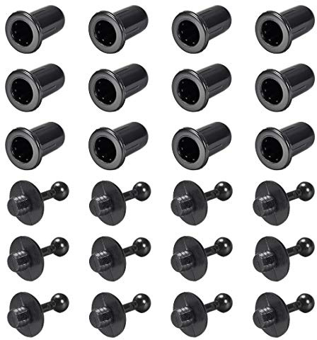sourcing map 12 Paar Lautsprecher Kleiner Peg Kit Führungen 25.5 mm Schwarz 6 mm Durchmesser | 6mm Durchmesser