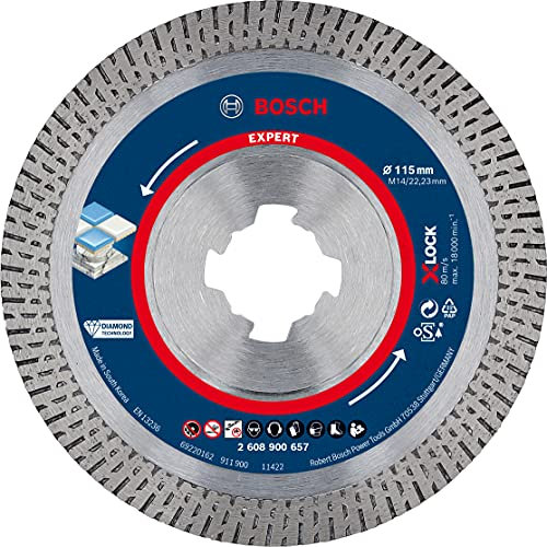 Bosch Professional 1x Dischi diamantati X-LOCK Expert HardCeramic (per Piastrelle dure, Pietra dura, Ø 115 mm, accessorio Smerigliatrice angolare piccola)