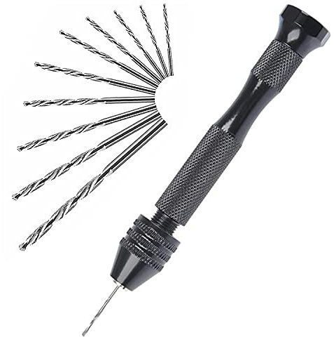11 Pcs Trapani Manuali a Spirale, Mini set di Trapani Manuali Professionali, Utilizzati per la Perforazione Fai-da-te, La Creazione di Modelli, Trapano a Mano a Spirale in Metallo(0,8-3,0 mm)