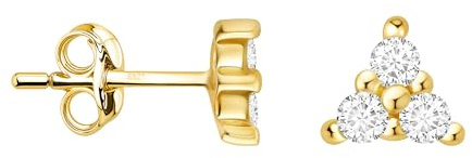 SOFIA MILANI - Boucles d'Oreilles pour Femme en Argent 925 - avec Pierres de Zircon - Clou d'Oreille en Forme de Triangle