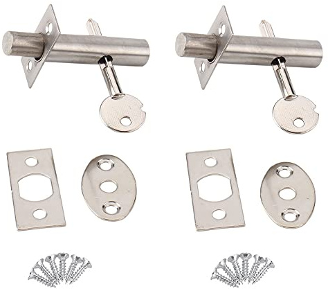 BDHI 2pcs Door Security Rack Mortice Security Deadbolt with Bolts and Star Keys Thumb Turn Anti-Theft Door Lock(Y123-2)