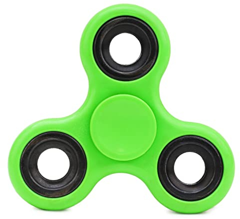 Toyland® Fidget Hand Spinner – Linderung von Stress und Angstzuständen (limonengrüne und Schwarze Ringe)