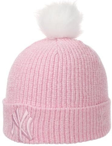 New Era MLB Yankees Chenille Bobble Beanie Strickmütze Wintermütze Umschlagmütze Damen - mit Umschlag Winter Herbst-Winter